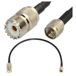 Adaptador Mini Uhf Macho A So-239, Con 15cm Cable