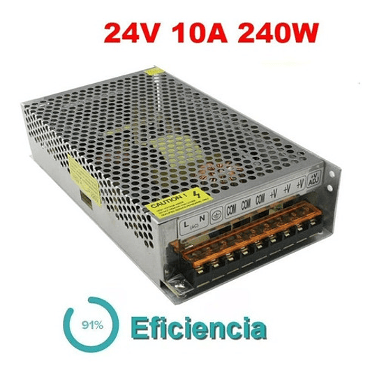 Fuente Switching 220v / 24v Dc / 10a 91% De Eficiencia!