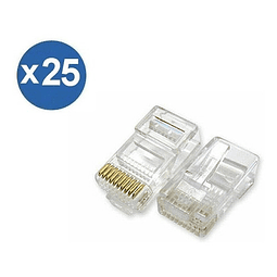 Pack De 25 Conectores Rj50  Para Redes Y Telecomunicaciones