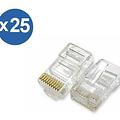 Pack De 25 Conectores Rj50  Para Redes Y Telecomunicaciones