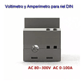 Voltímetro + Amperímetro Modelo D52-2042 Para Riel Din