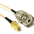 Conector Sma-f A So-239 Con 15cm Cable, Para Kenwood Baofeng