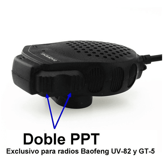 Micrófono Parlante Doble Ppt Para Baofeng Uv-82, Gt-5, Etc.