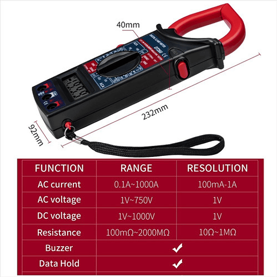 Pack  Amperimetro Digital Tenaza Dt-266 + Lápiz Detector Ac