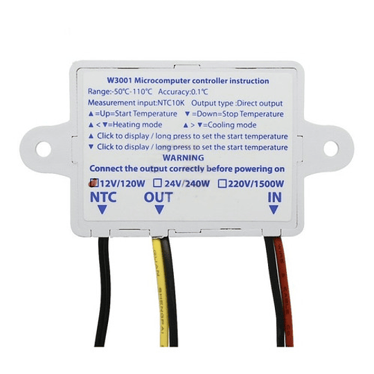 Control De Temperatura W3001 Para 12V DC, Fácil De Configurar
