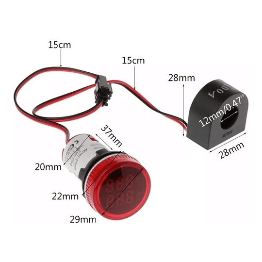 Medidor Voltaje Corriente 100-300V AC + Detector Voltaje AC