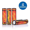 Pack Premium 4 Baterías Trustfire 18650 + Cargador de 4 Baterías 18650