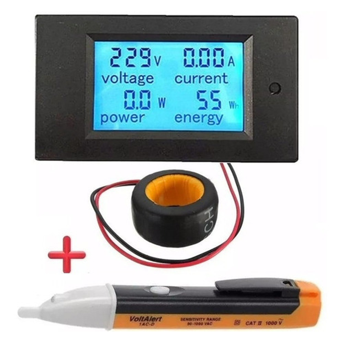 Medidor Voltaje, Corriente, Potencia Y Energía Ac + Detector