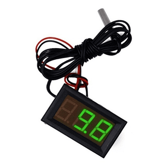 Termómetro Digital Led Verde, Con Sonda Ntc 10k, -50 A +99°