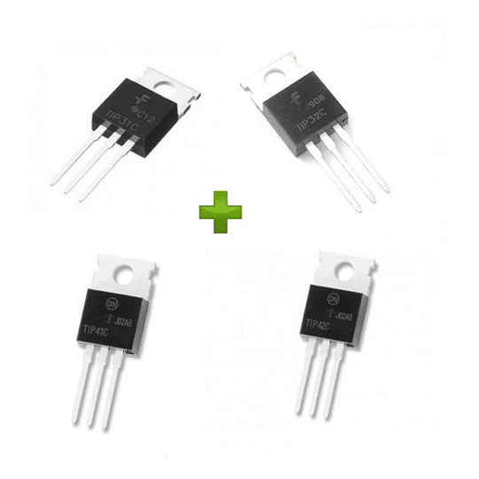 Kit 4 Transistor Reemplazo TO-220 Tip31, Tip32, Tip41, Tip42