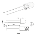 Pack De 10 Unidades de Led Ultra Violeta 5mm, 390nm, Luz Negra