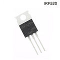 Transistor Mosfet IRF520, Canal N, 9.2A, 100V, TO-220