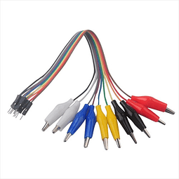 Cable Dupont Macho 30cm 10 Vías De Color A Pinzas Cocodrilo