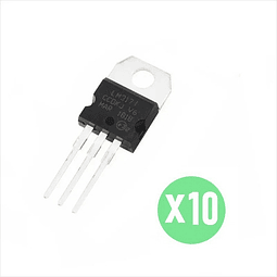 10 x LM317 LM317T Regulador Lineal de Voltaje Positivo +1,2V a +37V DC