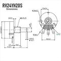 Potenciómetro Rv24yn20s, Película Carbón, B201, 200 Ohm, 2w