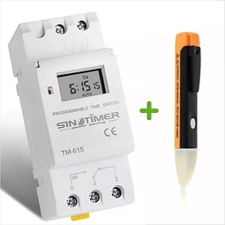 Temporizador Digital Tm-615, 220v, 16a + Lápiz Detector Volt