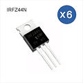 Pack 6 Transistores Mosfet Irfz44n, 49a, 55v, 250w, Canal N