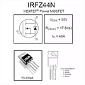 Pack 6 Transistores Mosfet Irfz44n, 49a, 55v, 250w, Canal N