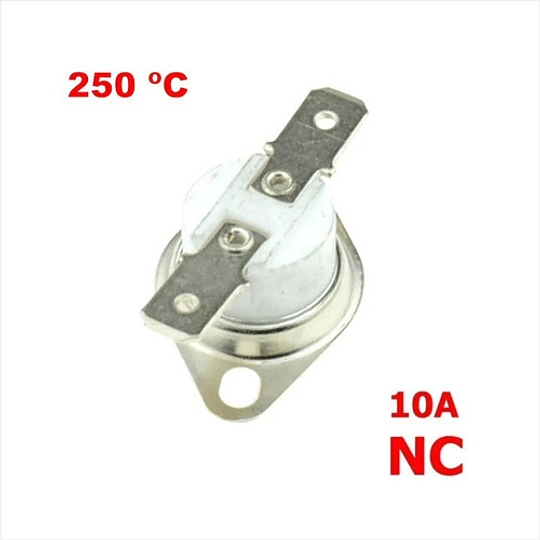 Termostato Interruptor KSD301, 250°C, 250V, 10A, NC, Cerrado