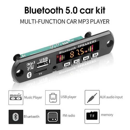 Módulo Bluetooth Reproductor Mp3 Micro Sd, 3.5mm Para Auto!