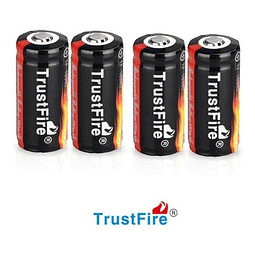 Pack 4x Baterías Trustfire 16340, Protección Pcb, 880mah