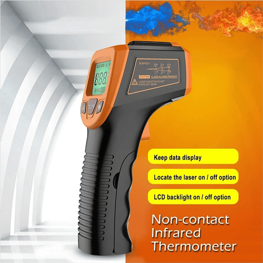 Termómetro Ir Mide Temperatura A Distancia. Uso Industrial