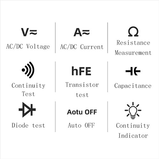 Multitester Digital Mide Volt, Amperes, Hfe, Números Grandes