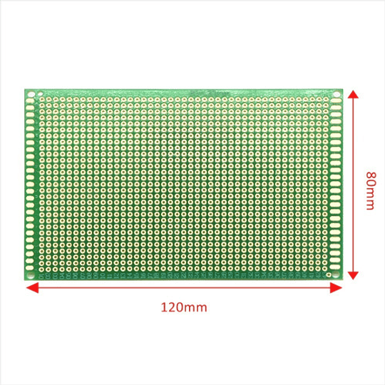 Pack 2 Placas Perforada Fr4, Pcb, 80x120mm Para Prototipos