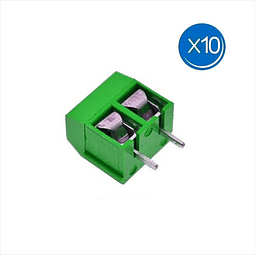 Pack 10 Terminales Block Conector De Tornillo Kf301-2p Verde