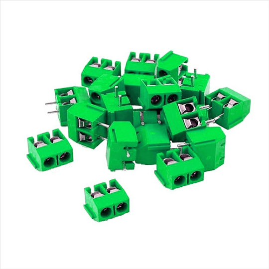 Pack 10 Terminales Block Conector De Tornillo Kf301-2p Verde