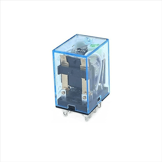 Relé 12V DC Transparente, 4NO + 4NC, 5A, Incluye Base PYF14A