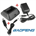 Pack Cargador 220v Y Usb Para Baofeng Uv-5r, Uv-5ra Etc