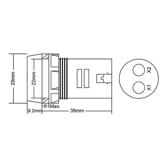 Amperímetro + Voltímetro Ac, 22mm, Para Panel Electrico