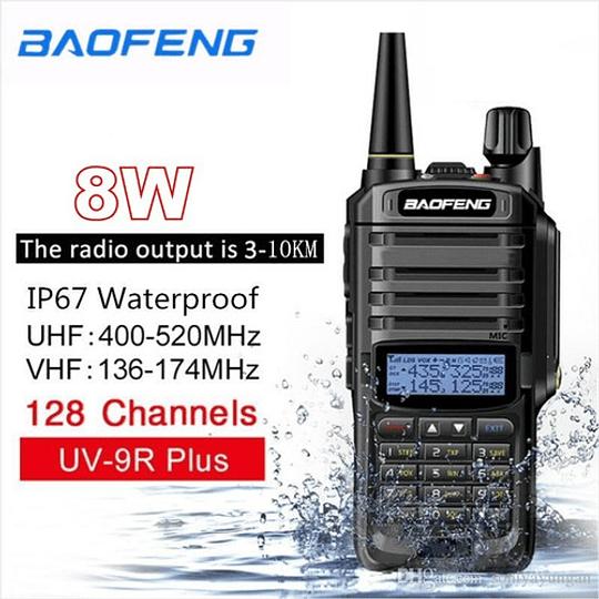Radio Baofeng Uv 9r Plus 8w Resistente Al Agua Uhf Y Vhf