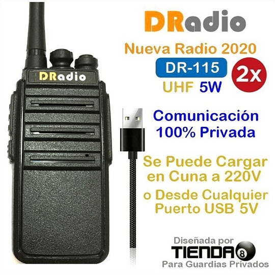 Pack De 2 Radio Uhf Profesional, Comunicación 100% Privada