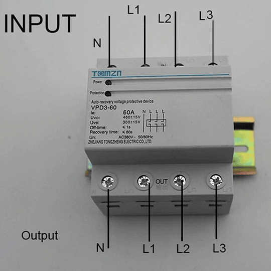 Relé Sobre Bajo Voltaje Trifásico, Auto Reconectador, Din 