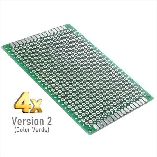 Pack De 4 Placas Perforadas Pcb Fr4 Doble Cara 50 X 70mm