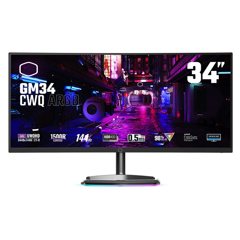 Monitor Curvo Cooler Master GM34-CWQ ARGB UWQHD 34″ 144Hz 1