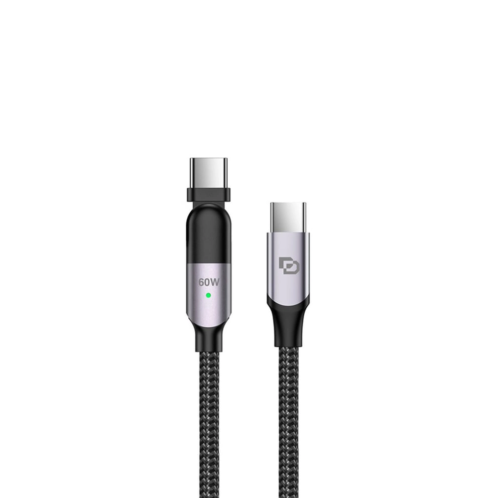 Cable USB-C a USB-C Dusted Rugged 60W, 2 m, Giratorio – Negro 2