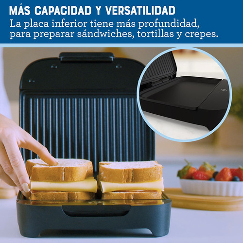 Oster® Sandwichera Compacta CKSTSM400 con Placas Profundas – Color Negro 6