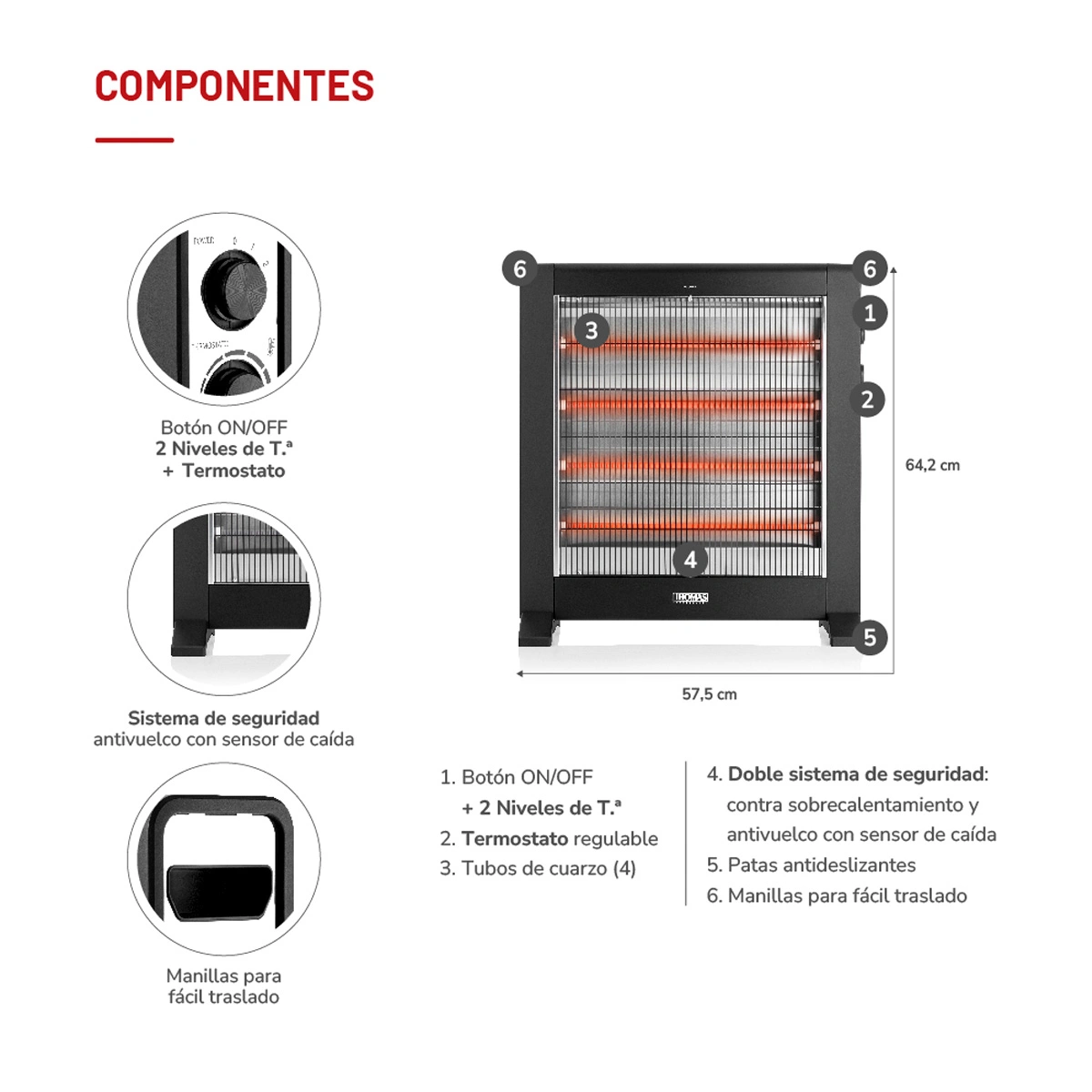 Calefactor Thomas TH-RFC55 6