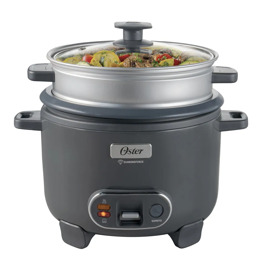 Oster Arrocera, 3 en 1, 10 Tazas de Capacidad, con Función de Sofrito, Vaporera, Recubrimiento Antiadherente Oster DiamondForce 1