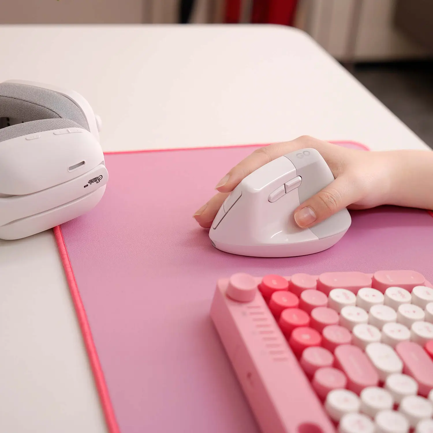 Mouse ergonómico vertical  Fantech GO Comfy inalámbrico W195R white 4