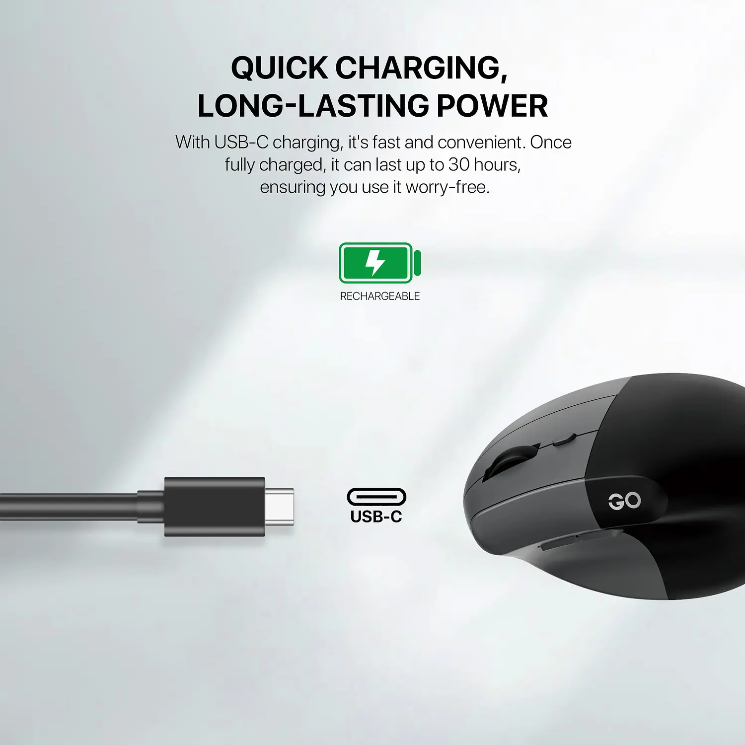 Mouse ergonómico vertical  Fantech GO Comfy inalámbrico W195R white 6