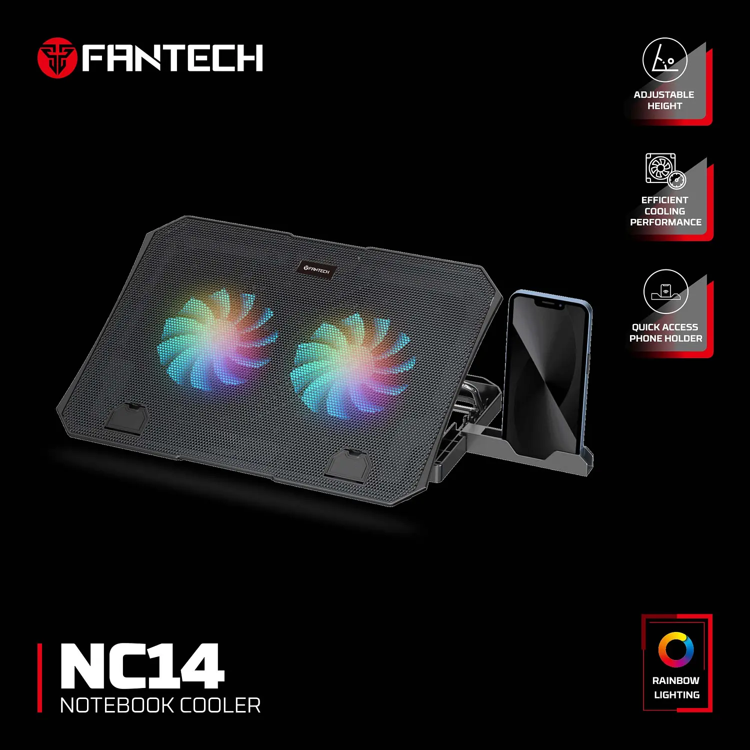 Base de notebook Fantech COOLER NC14 RGB  5