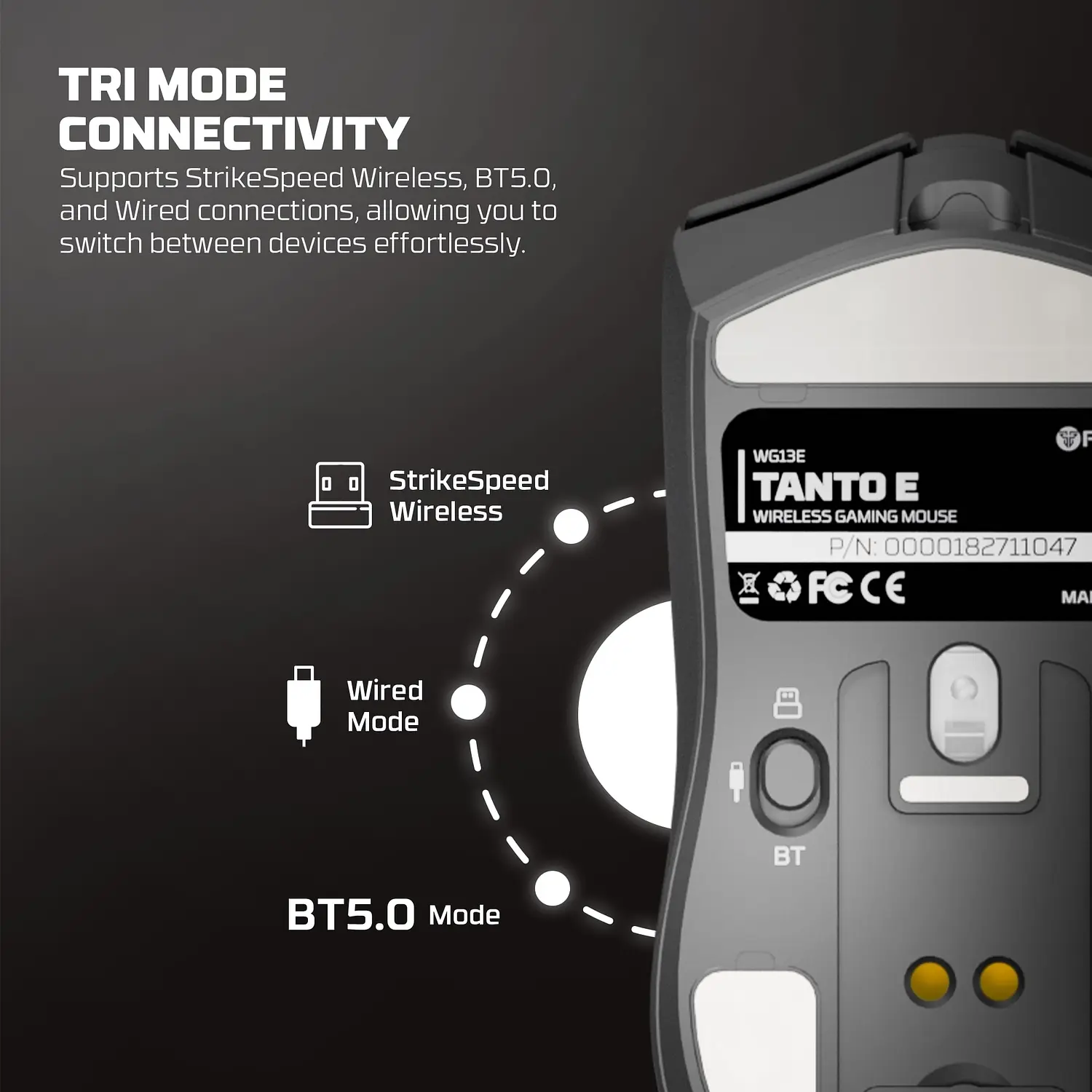 Mouse Fantech inalámbrico WG13E Tanto E black 11