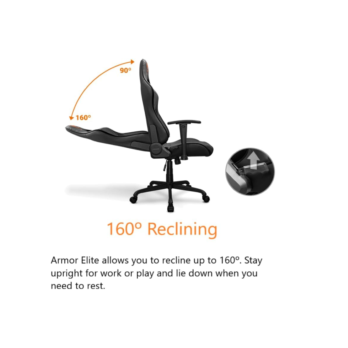 Silla Gamer Profesional Cougar Armor Elite White, 160° reclinable, 2D brazos, Almohadillas, Max120kg 7