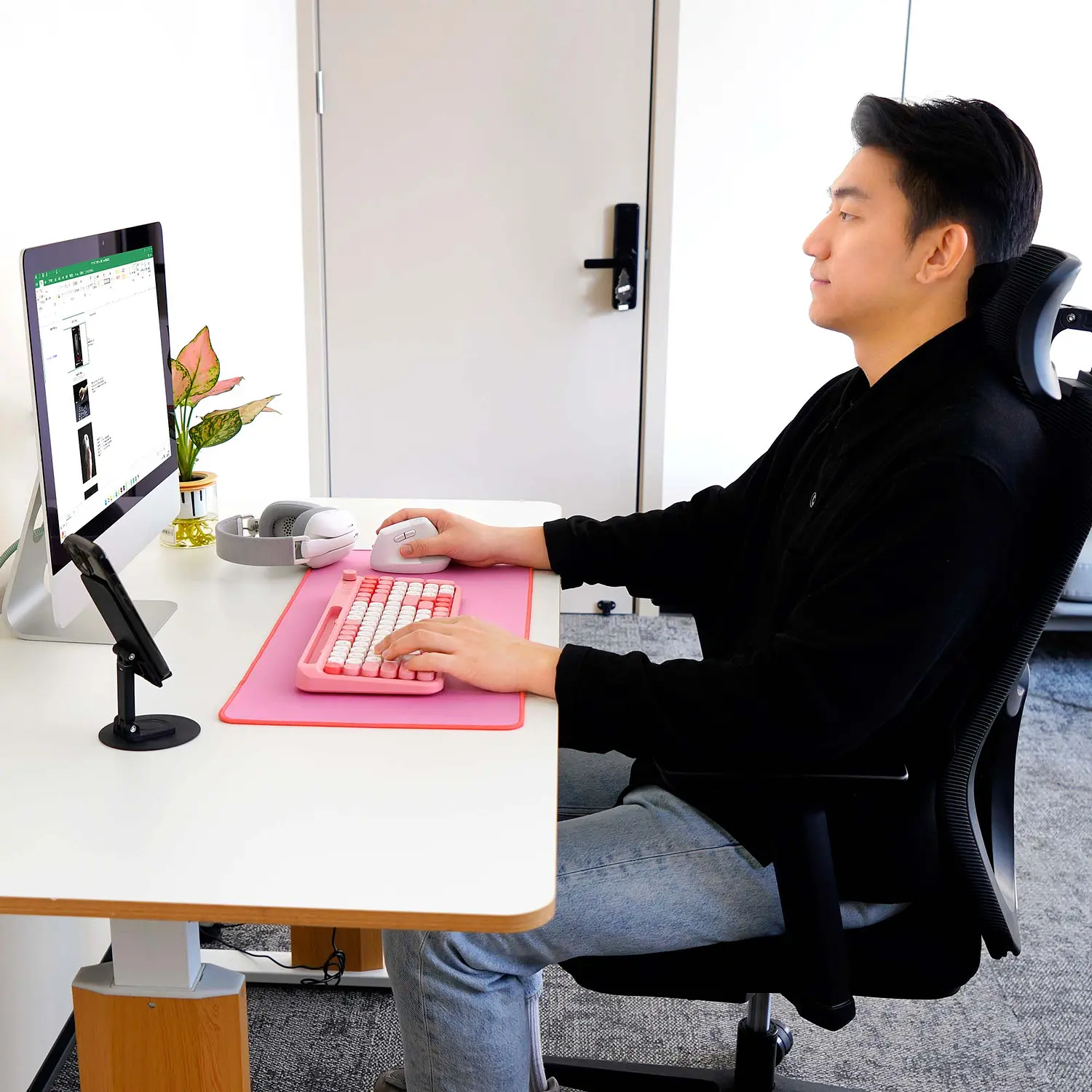 Mouse ergonómico vertical  Fantech GO Comfy inalámbrico W195R pink 3