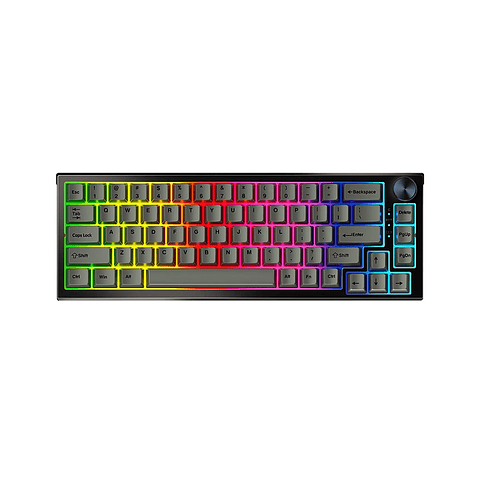 Teclado Mecánico inalámbrico Fantech MAXFIT67 RGB MK858, Color Negro, Sw Café (US)