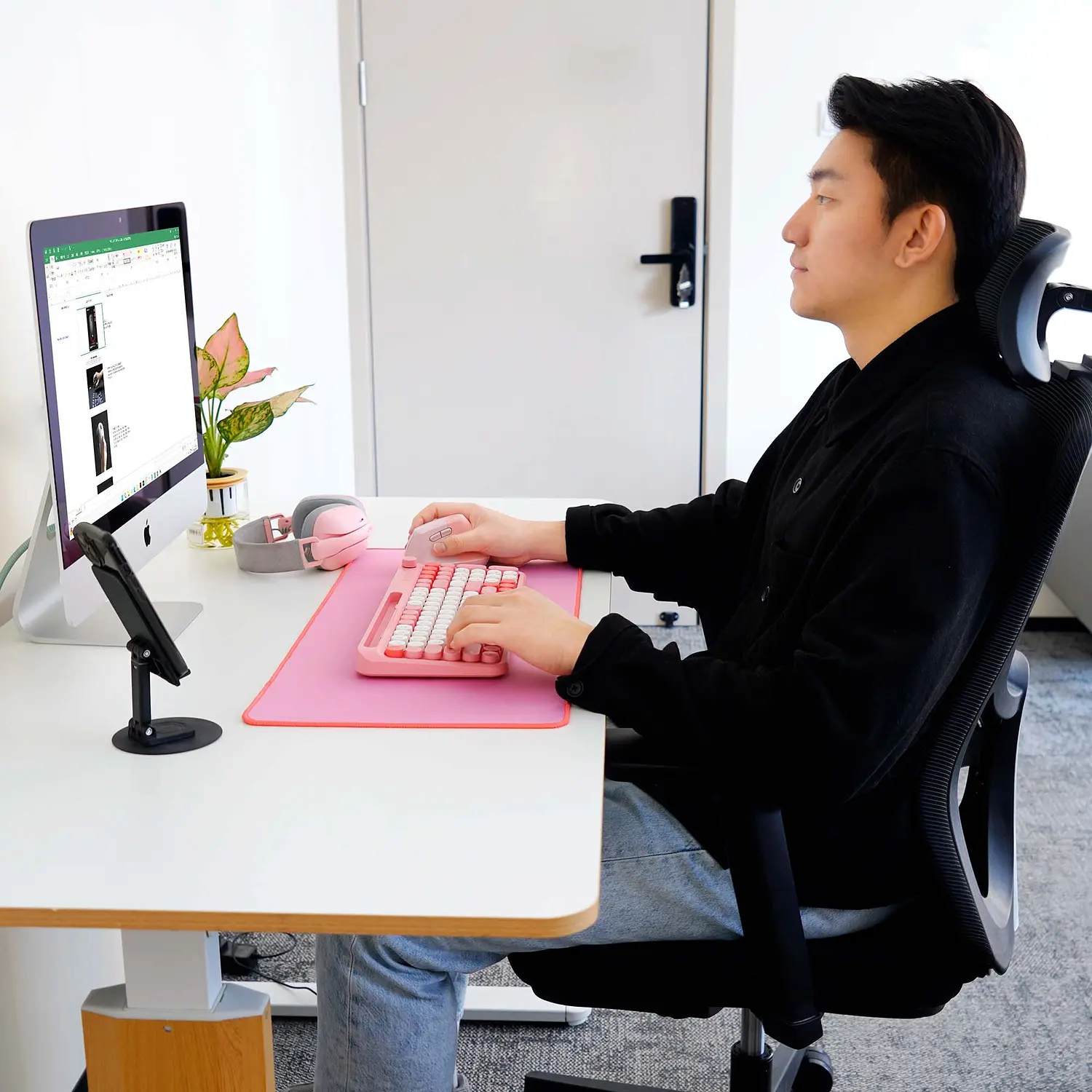 Mouse ergonómico vertical  Fantech GO Comfy inalámbrico W195R pink 9